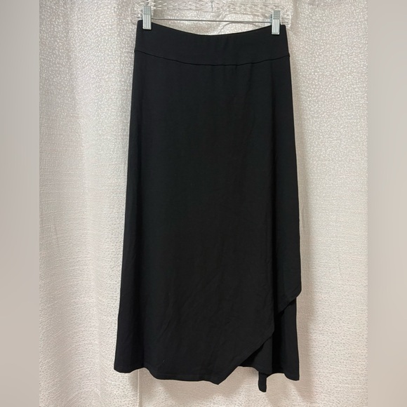 Eileen Fisher Women’s Black C/L Faux Wrap Skirt Size Large - Picture 2 of 9